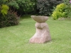 Red Sandstone Birdbath in its location