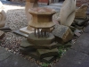 Bird bath, can be made into a waterfall,Syreford limestone, stainless steel bar and forest of dean sandstone.        