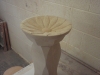 Detail of daisy bowl birdbath.