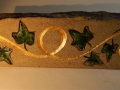 Ivy and scroll, hand carved Forest of Dean sandstone, painted and gilded, £70