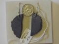 Welsh slate earrings with sterling silver wire hooks.