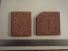 Pair of Forest of Dean sandstone Coasters with oak leaf motif