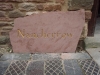 House name,Red Sandstone,painted gold