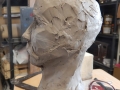 Clay maquette of George Hyatt. Work in progress.