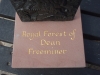 Forest of Dean sandstone base with gilded lettering