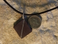 Diagonal Welsh slate pendant with sterling silver wire