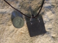 Welsh slate pendant with twisted sterling silver bezel