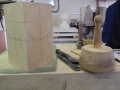 Before carving mark the faces with the template