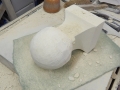 start joining the ball to the mitre