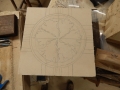 Boss template drawn on stone