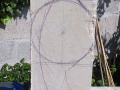 initial sketching on the stone