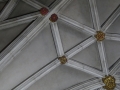 Nave, vaulted ceiling with carved and decorated bosses.