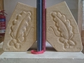 Acorn and oak leaf bookends, tetbury limestone