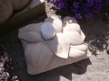 Tetbury limestone leaves with pillar candle