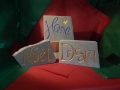 Home £64 ,Dream £78, Noel £57. Hand carved and painted Forest of Dean sandstone.