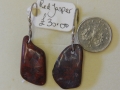 Red Jasper earrings with sterling silver hooks