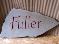 Fuller, Hand carved and painted Forest of Dean sandstone