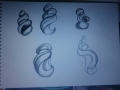 sketch for broken seashell