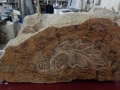 Hand carved Forest of Dean sandstone decoration.