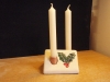 Holly and flower candlestick