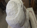 Start of new seashell inspired carving. Hand carved Painswick limestone.