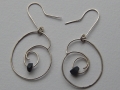 Welsh slate and Sterling silver earrings spiral