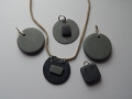 slate and silver pendants