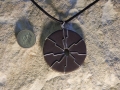 Lightening pendant, Welsh slate with sterling silver wire-same both sides.