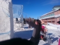 sawing snow