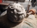 Curly hair carving.