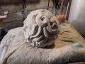 Curly hair carving.