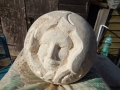 Starting to carve in the outlines of the hair