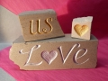 Love, Us and heart.