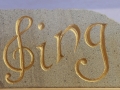 Forest of dean sandstone, painted. £34